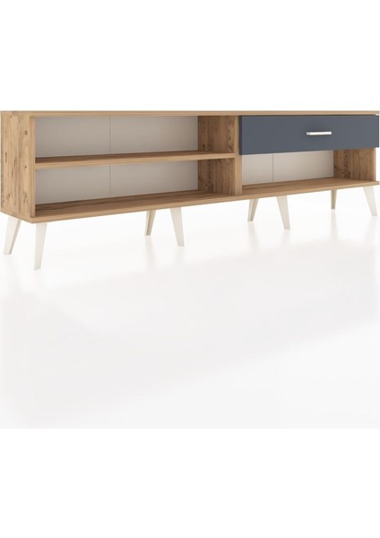 Arges Tv Ünitesi Tek Raflı Tek Çekmeceli 176X30X51 Çam-Çam/antrasit fiyatları