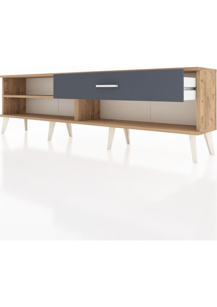 Arges Tv Ünitesi Tek Raflı Tek Çekmeceli 176X30X51 Çam-Çam/antrasit fırsatları