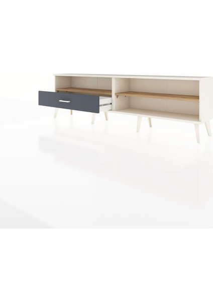 Arges Tv Ünitesi 2 Raflı Tek Çekmeceli 176X30X51 Aytaşı-Çam/antrasit modelleri