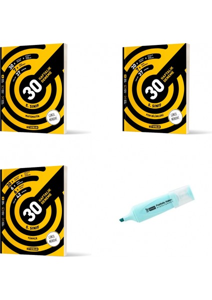 5.sınıf Matematik Fen Bilimleri ve Türkçe 30 Haftalık Deneme (Yeni Müfredat)