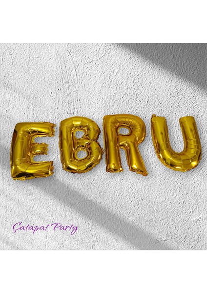Folyo Balon Seti - Kişiye Özelyazılı Folyo Harf Seti - Gold Rengi - 40 cm
