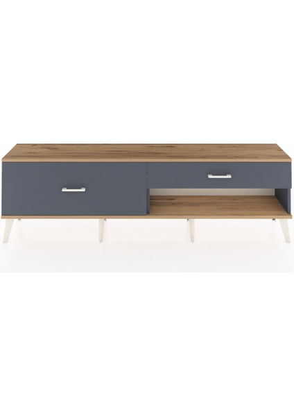 Arges Tv Ünitesi 2 Çekmeceli 176X30X51 Antrasit-Çam/antrasit