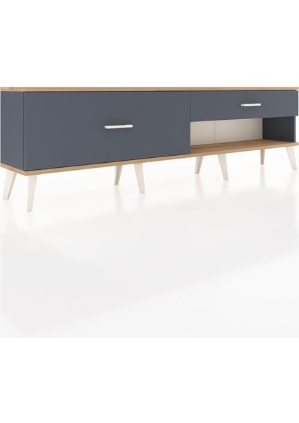 Arges Tv Ünitesi 2 Çekmeceli 176X30X51 Antrasit-Çam/antrasit fiyatları