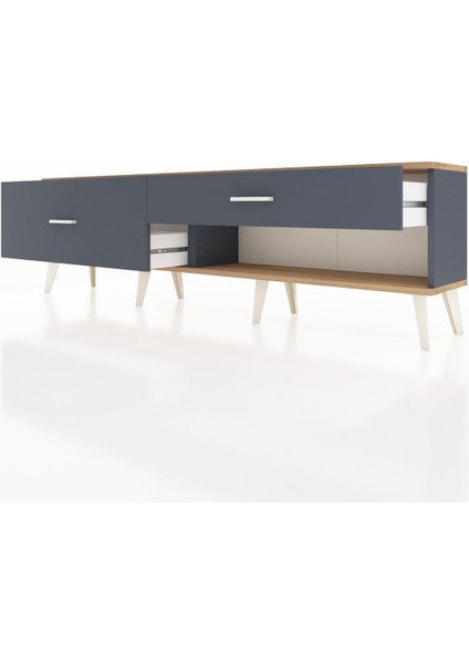 Arges Tv Ünitesi 2 Çekmeceli 176X30X51 Antrasit-Çam/antrasit fırsatları