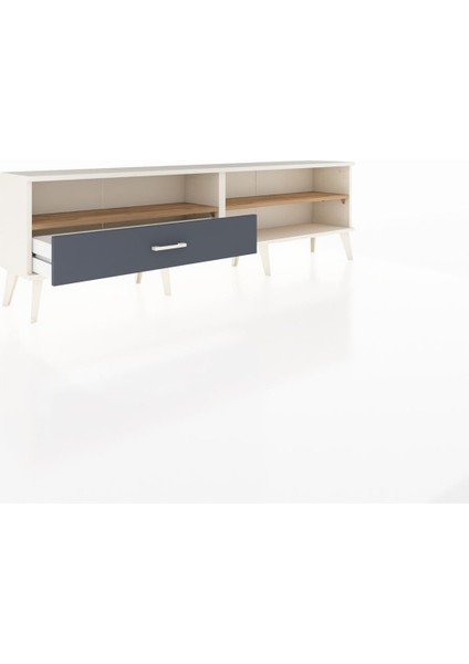 Arges Tv Ünitesi 2 Raflı Tek Çekmeceli 176X30X51 Aytaşı-Çam/antrasit indirimleri