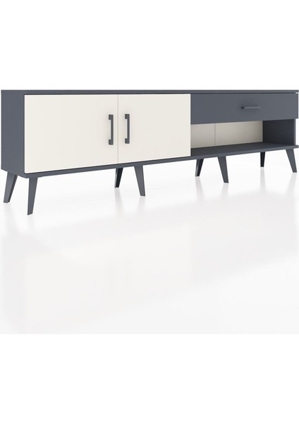 Arges Tv Ünitesi Tek Raflı Tek Çekmeceli 2 Kapaklı 176X30X51 Antrasit-Aytaşı/antrasit fiyatları