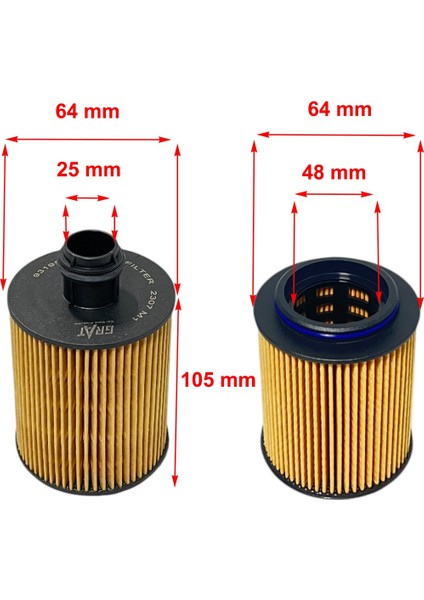 Fiat Fiorino 1.3 D 55-70 Kw 2007 ve Sonrası Çüklü Geniş Delikli Yağ Filtresi fiyatları