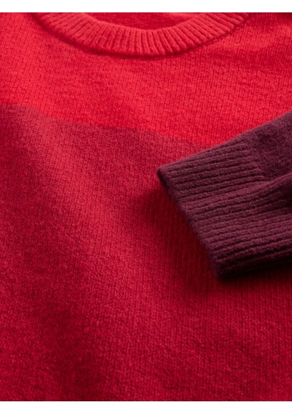 Erkek Çocuk Kırmızı Cashsoft Relaxed Bisiklet Yaka Kazak fiyatları