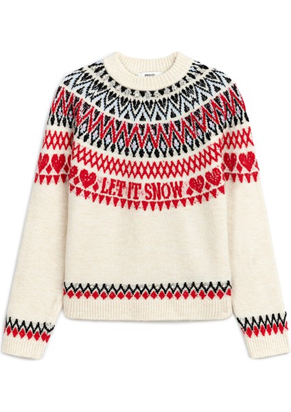 Taş aksesuarlı jakarlı kazak IW6250050546018 modelleri