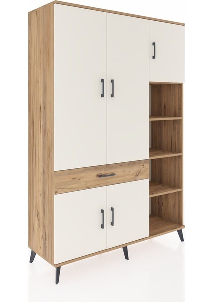 Hyperion Dolap 10 Raflı Tek Çekmeceli 5 Kapaklı 132X44X195 Çam-Aytaşı/çam fiyatları