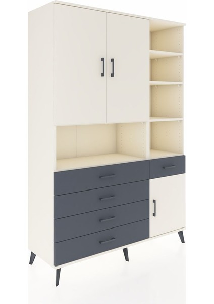 Hyperion Dolap 8 Raflı 5 Çekmeceli 3 Kapaklı 132X44X195 Aytaşı-Aytaşı/antrasit fiyatları