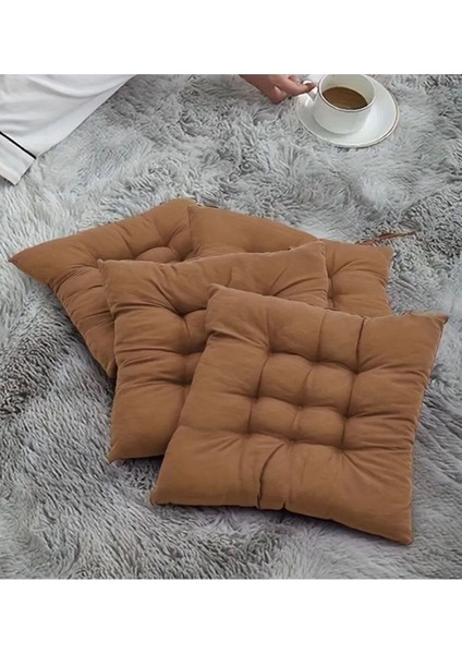 4’lü Sandalye Minderi – Bağcıklı, Çökme Yapmaz Sünger Dolgulu, Yıkanabilir – 40X40 cm