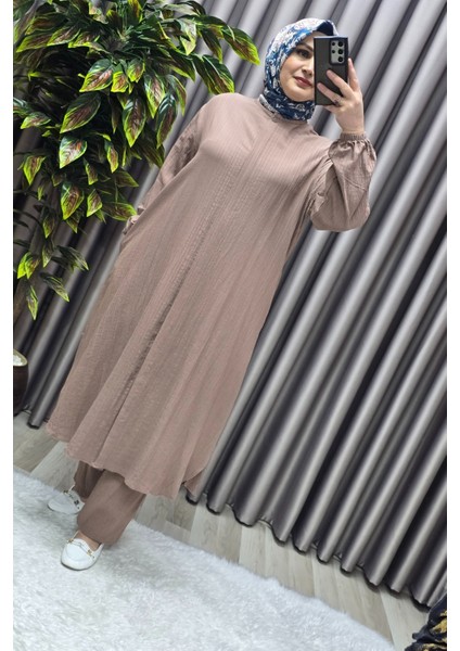 Kadın Tesettür Giyim Büyük Beden Gofre Ikili Takım fiyatları