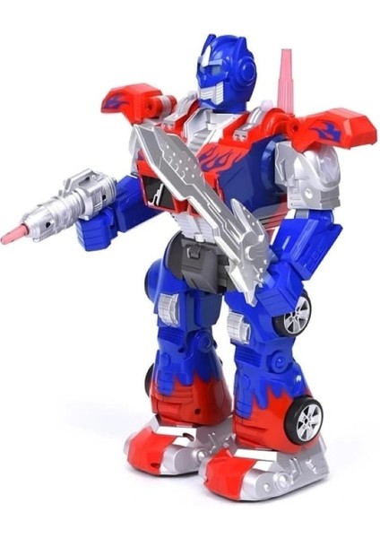 Uzaktan Kumandalı Disk Atan Sesli Işıklı Dev Optimus Prime Robot 40 cm fiyatları