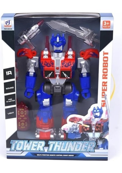 Uzaktan Kumandalı Disk Atan Sesli Işıklı Dev Optimus Prime Robot 40 cm modelleri