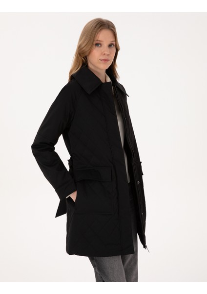 Kadın Siyah Regular Fit Kaban 50313891-VR046 modelleri