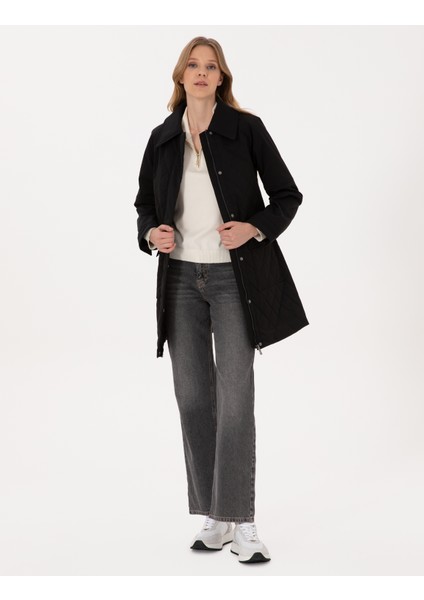 Kadın Siyah Regular Fit Kaban 50313891-VR046 fırsatları