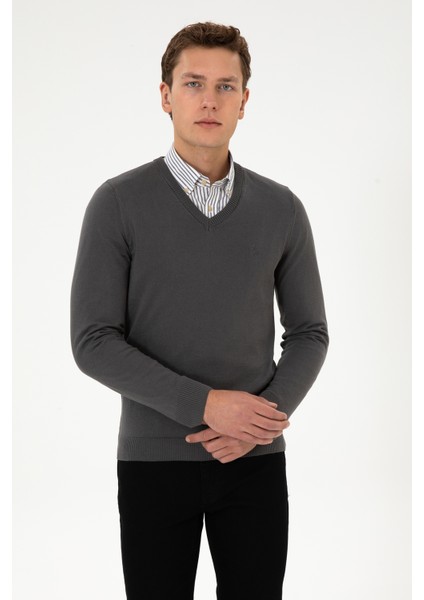 Erkek Gri Kazak /triko 50313662-VR024