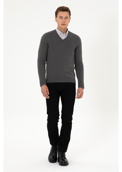 Erkek Gri Kazak /triko 50313662-VR024 fırsatları