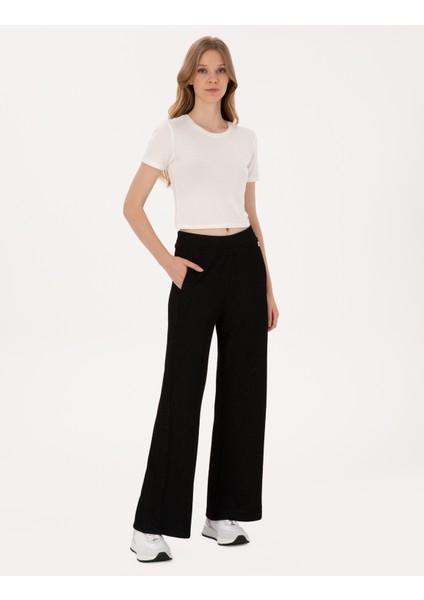 Kadın Siyah Flare Fit Eşofman Altı 50309262-VR046