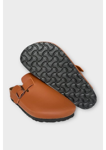 Unisex Toka Detaylı Mantar Anatomik Tabanlı Terlik Taba