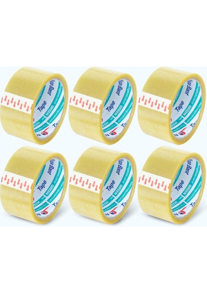 45 mm x 40 mt Şeffaf Koli Bandı Akrilik 6 Adet