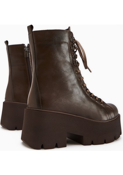 Brit Kahve Platform Topuklu Kadın Postal Bot indirimleri