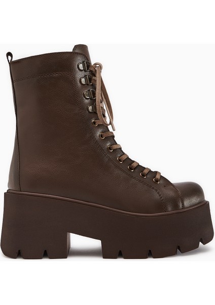 Brit Kahve Platform Topuklu Kadın Postal Bot fiyatları