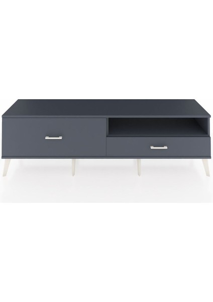 Hyperion Tv Ünitesi Tek Raflı 2 Çekmeceli 176X44X51 Antrasit-Antrasit/antrasit