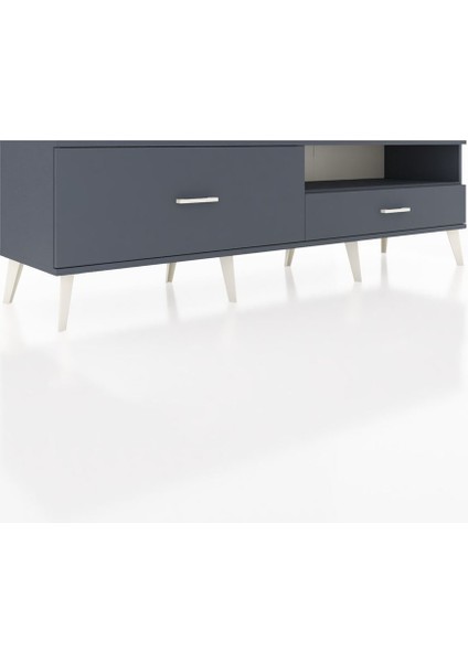 Hyperion Tv Ünitesi Tek Raflı 2 Çekmeceli 176X44X51 Antrasit-Antrasit/antrasit fiyatları