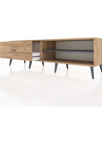 Hyperion Tv Ünitesi Tek Raflı Tek Çekmeceli 176X44X51 Çam-Antrasit/çam fırsatları