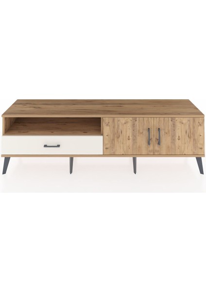 Hyperion Tv Ünitesi 2 Raflı Tek Çekmeceli 2 Kapaklı 176X44X51 Çam-Çam/aytaşı
