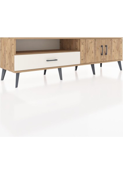 Hyperion Tv Ünitesi 2 Raflı Tek Çekmeceli 2 Kapaklı 176X44X51 Çam-Çam/aytaşı fiyatları