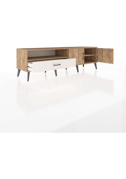 Hyperion Tv Ünitesi 2 Raflı Tek Çekmeceli 2 Kapaklı 176X44X51 Çam-Çam/aytaşı indirimleri