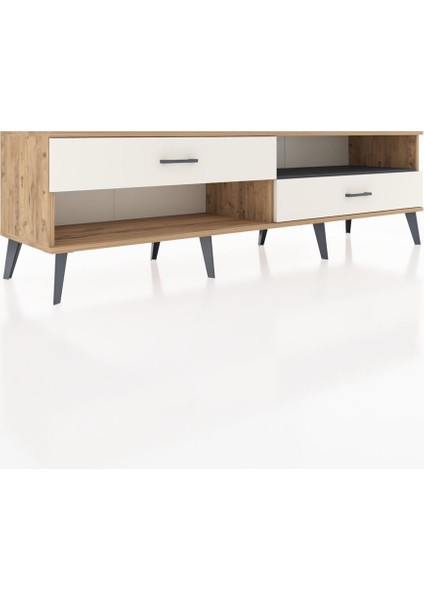 Hyperion Tv Ünitesi Tek Raflı 2 Çekmeceli 176X44X51 Çam-Antrasit/aytaşı fiyatları