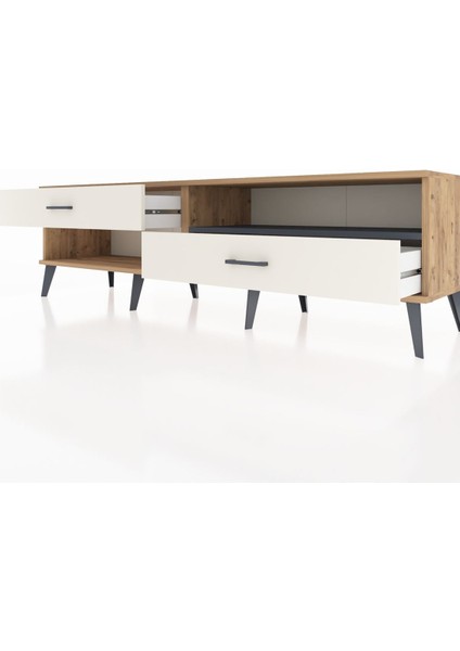 Hyperion Tv Ünitesi Tek Raflı 2 Çekmeceli 176X44X51 Çam-Antrasit/aytaşı fırsatları