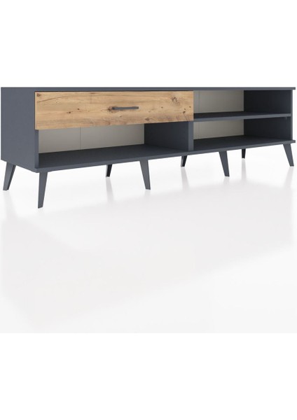 Hyperion Tv Ünitesi Tek Raflı Tek Çekmeceli 176X44X51 Antrasit-Antrasit/çam fiyatları