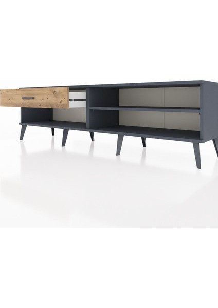 Hyperion Tv Ünitesi Tek Raflı Tek Çekmeceli 176X44X51 Antrasit-Antrasit/çam fırsatları