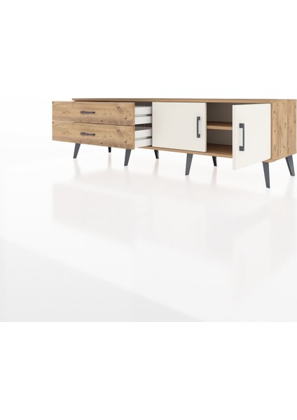 Hyperion Tv Ünitesi Tek Raflı 2 Çekmeceli 2 Kapaklı 176X44X51 Çam-Aytaşı/çam modelleri