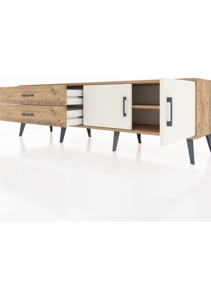 Hyperion Tv Ünitesi Tek Raflı 2 Çekmeceli 2 Kapaklı 176X44X51 Çam-Aytaşı/çam fırsatları