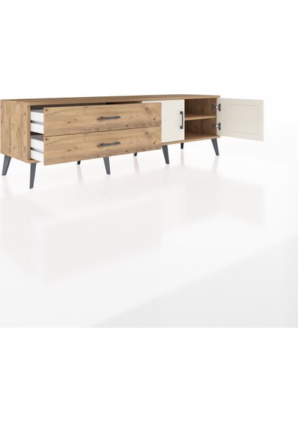 Hyperion Tv Ünitesi Tek Raflı 2 Çekmeceli 2 Kapaklı 176X44X51 Çam-Aytaşı/çam indirimleri