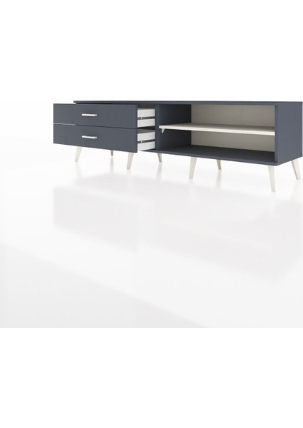 Hyperion Tv Ünitesi Tek Raflı 2 Çekmeceli 176X44X51 Antrasit-Aytaşı/antrasit modelleri