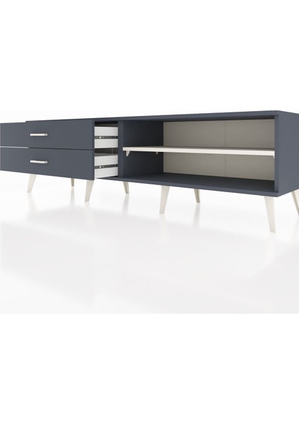 Hyperion Tv Ünitesi Tek Raflı 2 Çekmeceli 176X44X51 Antrasit-Aytaşı/antrasit fırsatları
