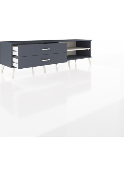 Hyperion Tv Ünitesi Tek Raflı 2 Çekmeceli 176X44X51 Antrasit-Aytaşı/antrasit indirimleri
