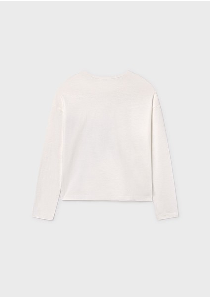 10-16 Yaş Arası Uzun Kollu T-Shırt - Krem indirimleri