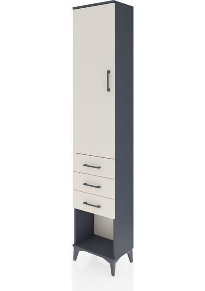Arges Dolap 3 Raflı 3 Çekmeceli Tek Kapaklı 44X30X221 Antrasit-Aytaşı modelleri