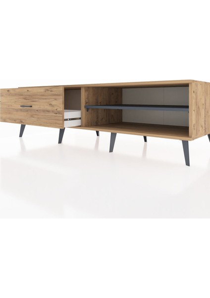 Kronos Tv Ünitesi Tek Raflı Tek Çekmeceli 176X59X51 Çam-Antrasit/çam fırsatları