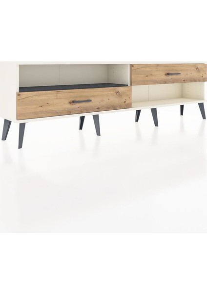 Arges Tv Ünitesi Tek Raflı 2 Çekmeceli 176X30X51 Aytaşı-Antrasit/çam fiyatları