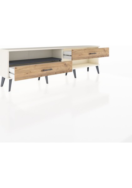 Arges Tv Ünitesi Tek Raflı 2 Çekmeceli 176X30X51 Aytaşı-Antrasit/çam indirimleri