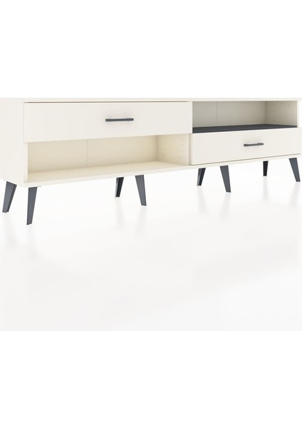 Arges Tv Ünitesi Tek Raflı 2 Çekmeceli 176X30X51 Aytaşı-Antrasit/aytaşı fiyatları